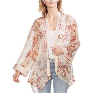 Vince‎ Camuto Floral Print Open Front Kimono Cardigan Bohemian Size M